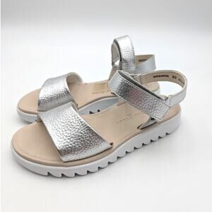 Paul Green Adlee Sandals Women's Silver Metallic Cervo Size US7/UK4.5 EU37.5